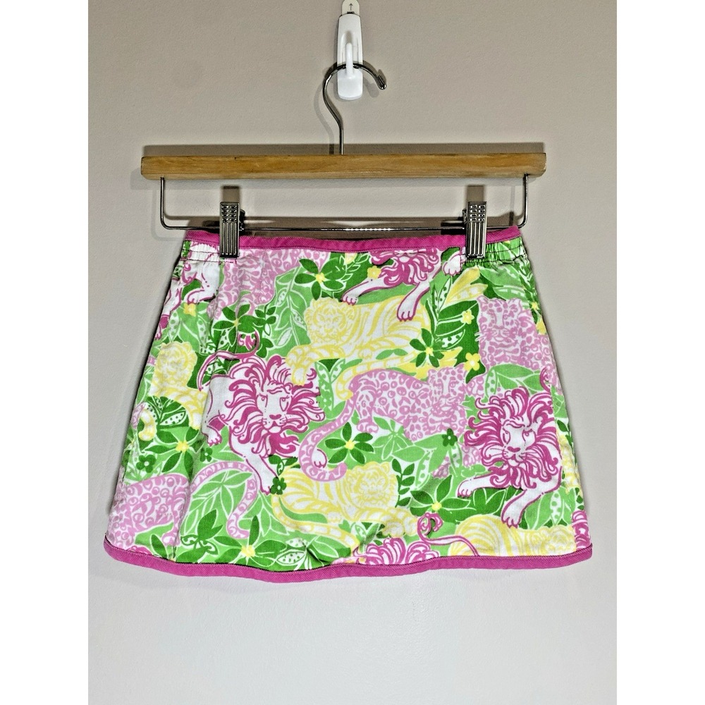 Lilly Pulitzer Wrap Skirt Girls 7 Animal Cracker Pink Soft Lightweight Corduroy - Picture 2 of 7